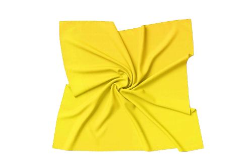 100% silk satin microfiber bandana, 55x55cm, yellow