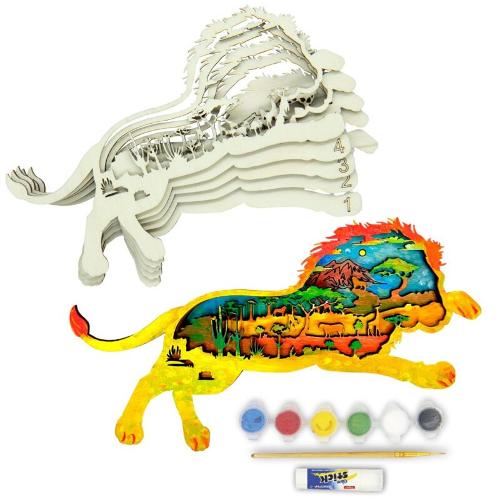 3D Wooden coloring kit Lion