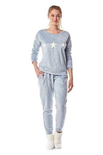 Blue Fleece Pyjamas Set
