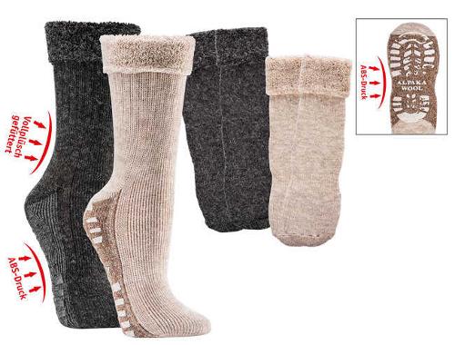 6522 - Fluffy Home Socks with Alpaca and Anti-Slip