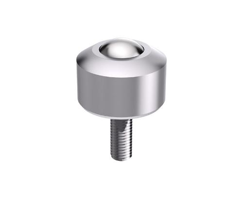 Solid ball caster MINI without collar, threaded pin, conical