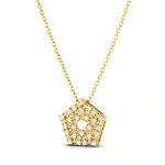 Pave Square Pendant in Gold or Silver