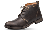 Formal brown boots with leather logo