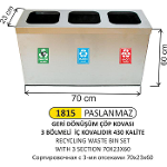 3 Compartment Recycling Set Stainless 1815