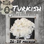 Turkish white wool washed and cleaned 100% No.104 30-32 micr