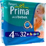 Pampers Prima Aktif Bebek 4 Maxi, Diapers 7-18 Kg, 32 Pcs