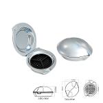 Empty silver shell shape eyeshadow container