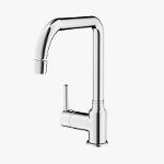 Single-lever basin mixer with movable spout