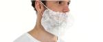 Beard mask non-woven, 2 elastic bands white 