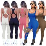 Athleisure Women Slimming Backless Sports Jumpsuit