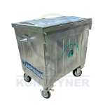 1100 L Metal Galvanized Waste Container With Metal Lid