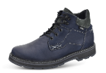 Male warm boots in dark blue napa leather
