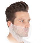 Beard mask nylon, 1 elastic band white 