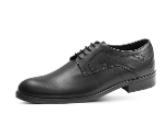 Formal men's black shoes with perforation