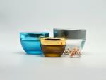 Double Wall Glass Cosmetic Jar with lid custom color
