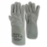 Welding gloves made of cow split leather in natural color