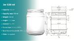 Glass jars 520 ml