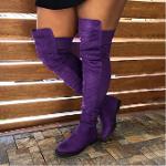 Casual Women Vintage Style Solid Color Long Boots