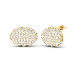 Luxe Oval Pave Stud Earrings