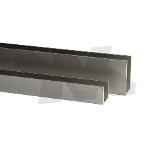 Glass edge protection profile 10x26x10x2mm, stainless steel effect
