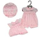 Premature Baby Girls Romper with Lace and Embroidery