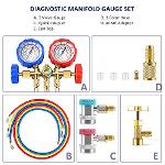 OMT 3 Way AC Diagnostic Manifold Gauge Set for Freon Charging,Fits R134A R12 R22