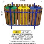 Wooden Zero Waste Recycling Bucket Set Of 3 1893