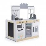 EcoToys large wooden kitchen restaurant with table seats