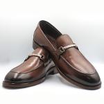 Genuine Leather Brown Buckle Men's Shoes