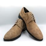 Beige Suede Leather Classic Men's Shoes