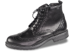 Men's winter boots with zipper and shoelaces in black