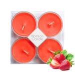 Horizon Genuine Tea Light Candles in Clear Holder Cup 4 Set 