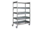 Shelves trolley for leather goods factory
