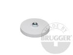 Magnet assembly, NdFeB, rubber coat white, with screwed bush