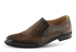 Men's formal shoes with ribbing in brown