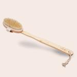 Natural bath brush with bamboo removable handle