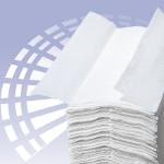 Embossed disposable C-fold hand towels in pure cellulose