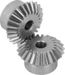 Bevel gears in steel ratio 1:1 toothing milled straight