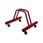One Space Grounded-based Bike Rack In Red Varnished Steel – With Swivel Castor
