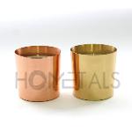 Taper design rose golden containers with scented candles