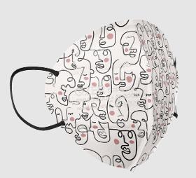 Medizer Qzer Mouds Series One Line Art Patterned Quality FFP2 Mask