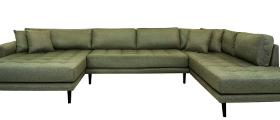 Carl Knudsen | Corner Sofa with Left Chaise Lounge | Olive green