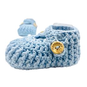 BLUE SIGNATURE BABY BOOTIES
