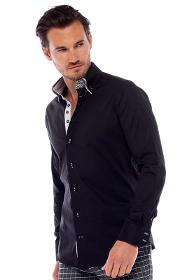 Private Label Double Collar Black Dress Shirts