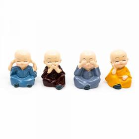 Happy Buddha Image Cheerful Colours – set of 4 – approx. 6 cm