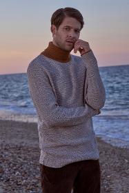 Full turtleneck knitwear sweater - bone