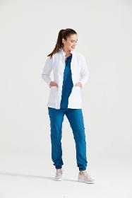 Medical gown for women, short, white - Model Dr. Tunica Short