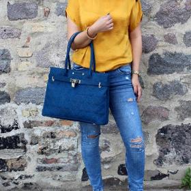 Smyrna Cork Handbag – Blue