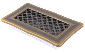Ventilation fireplace grille DECO 10x20cm gold patina