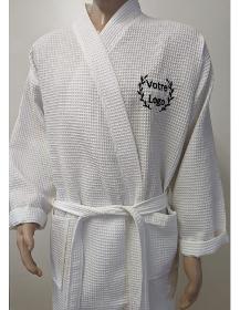 Cotton waffle bathrobe customized kimono with logo
